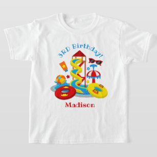 Parque acuático Camisa de cumpleaños Piscina Fiest