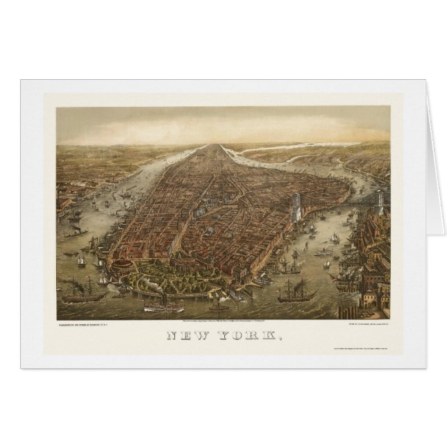 Parque de batería, mapa panorámico de NY - 1873 (Anverso (Horizontal))