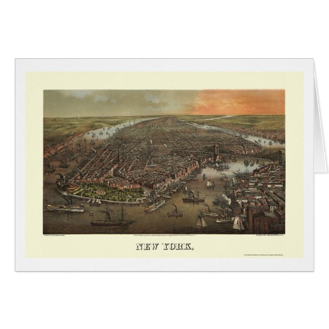 Parque de batería, mapa panorámico de NY - 1873 (Anverso (Horizontal))