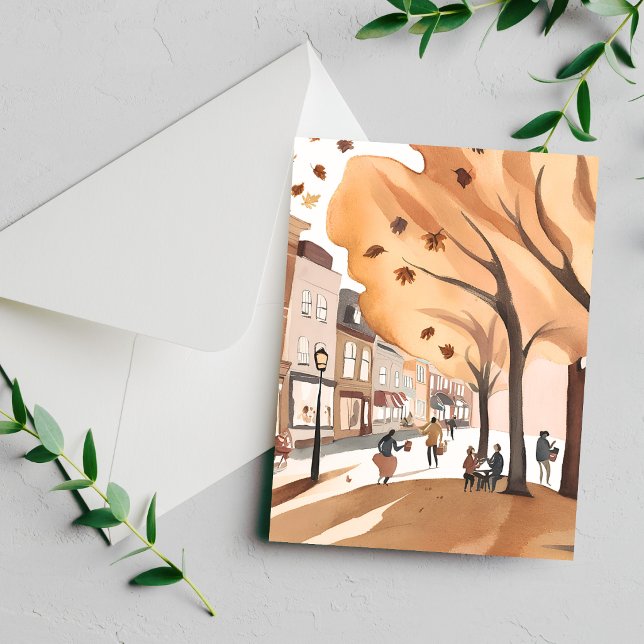 Parque de la Ciudad de Otoño | Tarjeta de Acuarela (Subido por el creador)