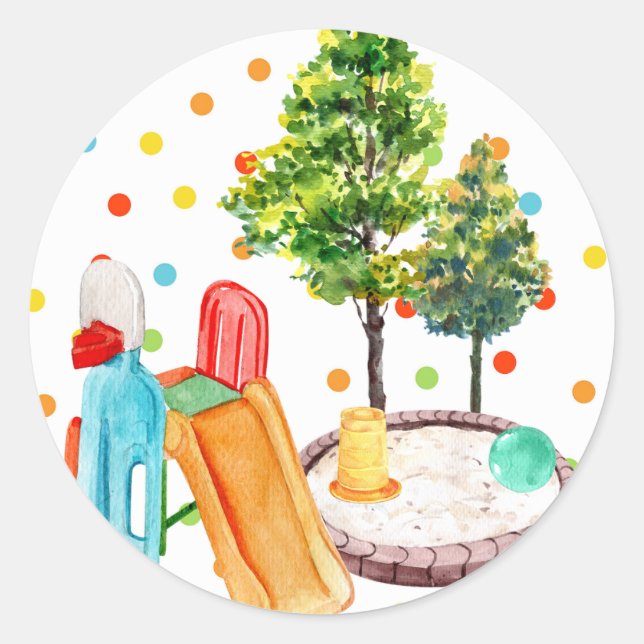 Parque de recreo Feliz cumpleaños Pegatina Polkado (Anverso)