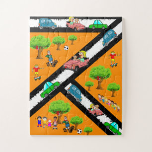 Parque de rompecabezas sobredimensionado de los co