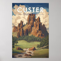 Parque Estatal Custer Dakota del Sur Arte de Viaje