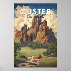 Parque Estatal Custer Dakota del Sur Arte de Viaje