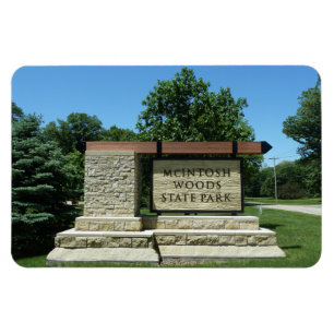 Parque estatal McIntosh Woods Imán del Rótulo Iowa