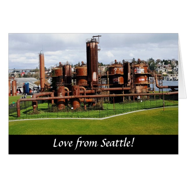 Parque Gas Works Seattle Tarjeta de Felicitación (Anverso (Horizontal))