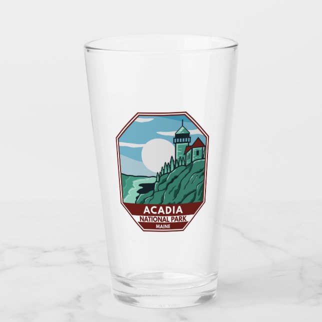 Parque nacional Acadia faro Maine Emblem retro (Anverso)
