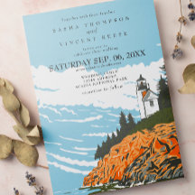 Parque nacional Acadia Invitación a la boda Retro