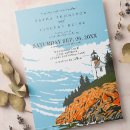 Parque nacional Acadia Invitación a la boda Retro