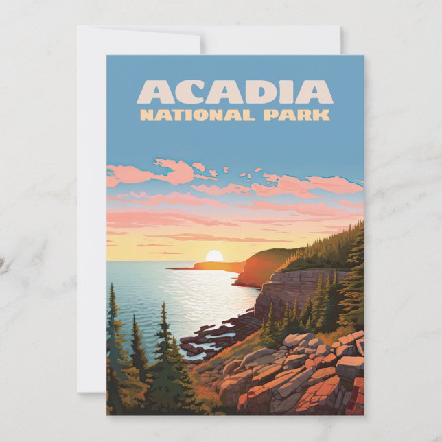 Parque nacional Acadia Maine Coast Retro (Anverso)