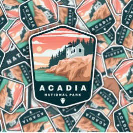 Parque nacional Acadia Maine | Pegatina de corte p