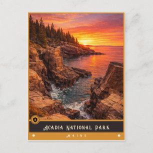 Parque Nacional Acadia   Maine Tarjeta Postal Anti