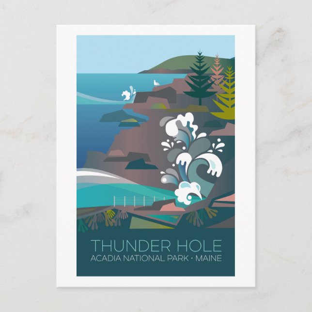 Parque nacional Acadia, postal del agujero del tru (Anverso)