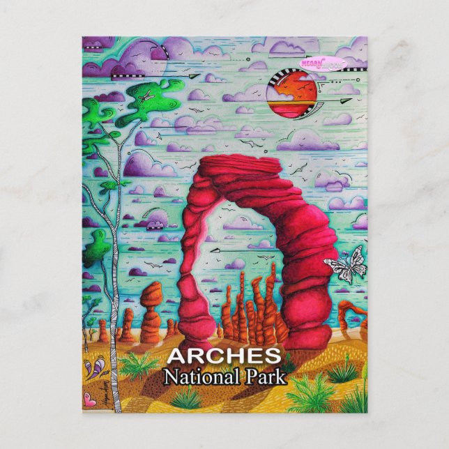 Parque Nacional Arches Utah Tarjeta Postal de Arte (Anverso)