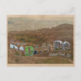 Parque nacional Badlands, tarjeta postal estilo de
