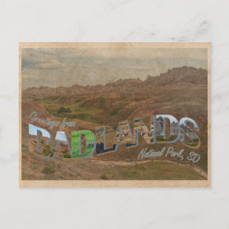 Parque nacional Badlands, tarjeta postal estilo de