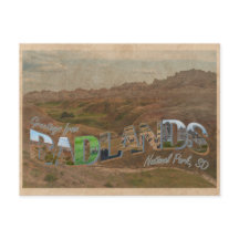 Parque nacional Badlands, tarjeta postal estilo de