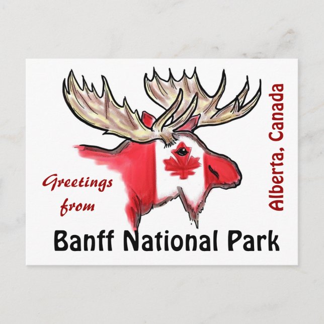 Parque nacional Banff Postal de alce de Alberta Ca (Anverso)