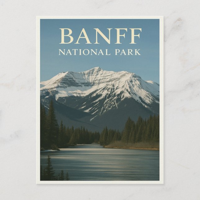 Parque nacional Banff - Postales de paisajes vinta (Anverso)