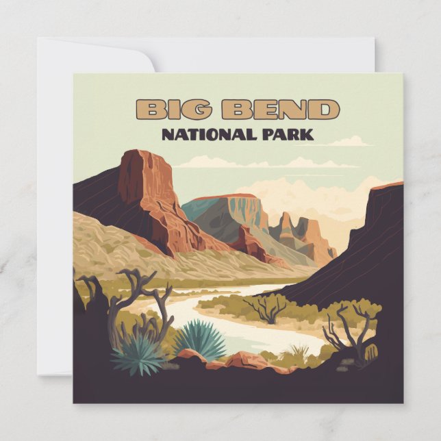 Parque nacional Big Bend Texas Retro Travel (Anverso)