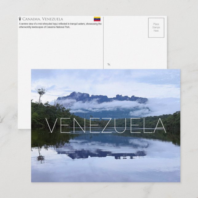 Parque Nacional Canaima, Venezuela Postal Tarjeta (Anverso / Reverso)