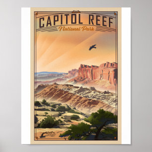 Parque nacional Capitol Reef Poster de Arte Litho
