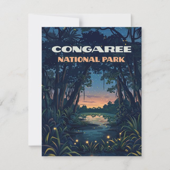 Parque nacional Congaree Swamp South Carolina Retr (Anverso)