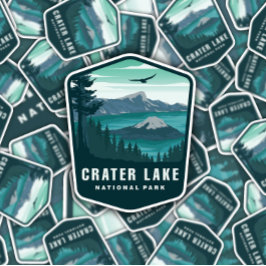 Parque nacional Crater Lake | Pegatina de corte po
