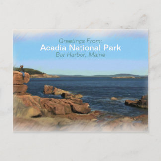 Parque nacional de Acadia Pintado Tarjeta Postal S
