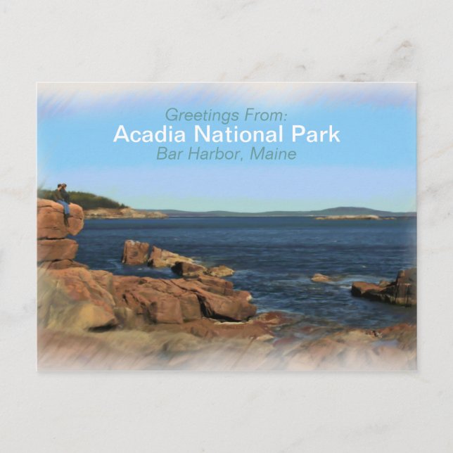 Parque nacional de Acadia Pintado Tarjeta Postal S (Anverso)