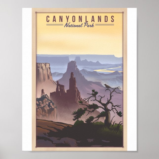 Parque nacional de Canyonlands Poster de Arte Lith (Frente)