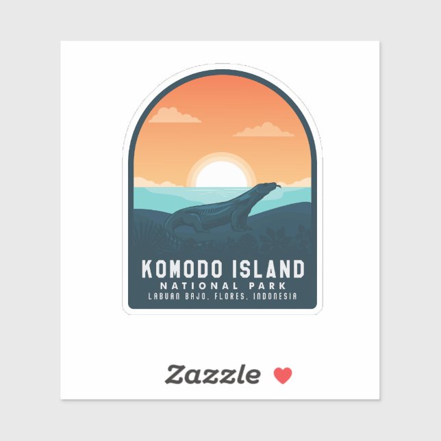 Parque nacional de la isla Komodo Pegatina de Indo (Hoja)