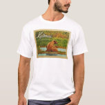 Parque nacional de las camisetas de Katmai con vin<br><div class="desc">Parque nacional Katmai de estilo vintage en Alaska con dos hermosos osos marrones sentados al borde de un río con bosque verde más allá.</div>