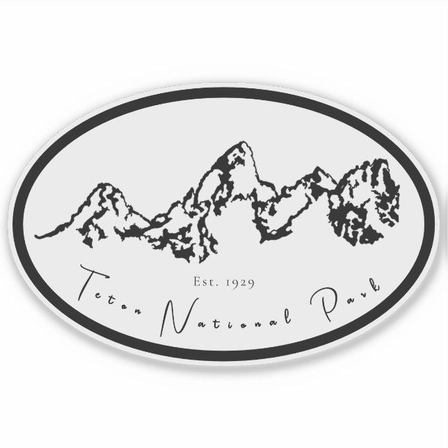 Parque nacional de Teton Pegatina mínimo de vinilo (Anverso)