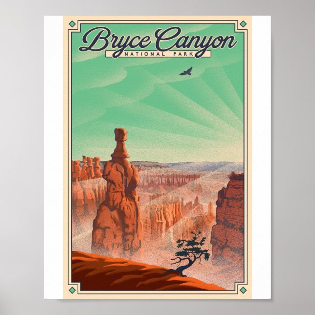 Parque nacional del Cañón Bryce Poster de Arte Lit (Frente)