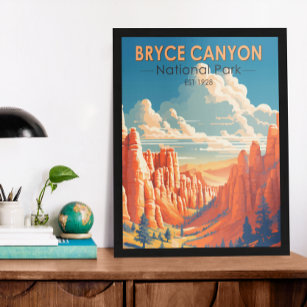 Parque nacional del Cañón Bryce Viaje Arte Vintage