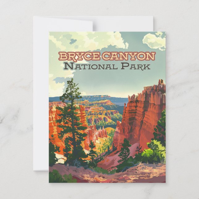 Parque nacional del Cañón de Bryce Tarjeta Retro U (Anverso)