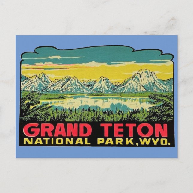 Parque nacional del Gran Tetón, postal Wyoming (Anverso)