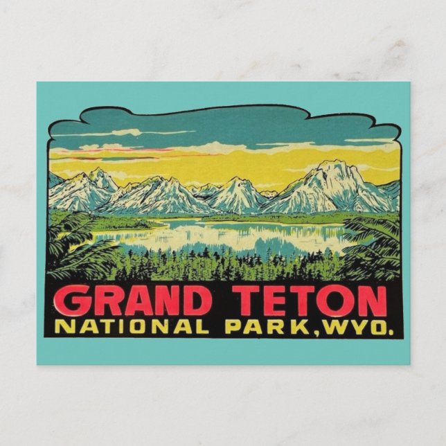 Parque nacional del Gran Tetón, postal Wyoming (Anverso)