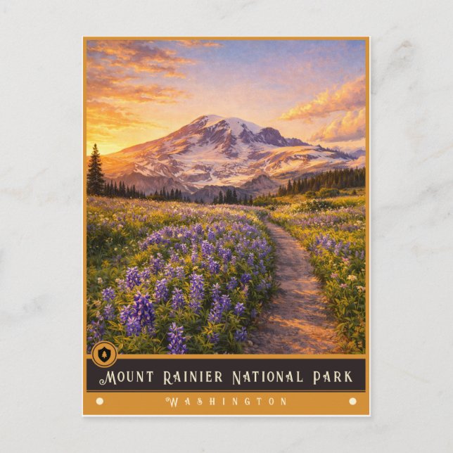 Parque Nacional del Monte Rainier | Tarjeta Postal (Anverso)