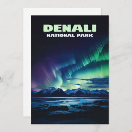 Parque nacional Denali Alaska Northern Lights Retr