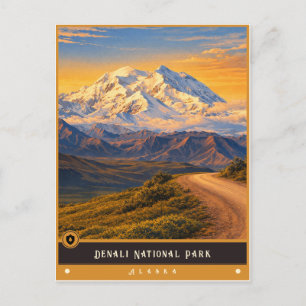 Parque Nacional Denali Tarjeta Postal Antigua de