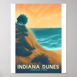 Parque nacional Dunas de Indiana Poster de Arte Li