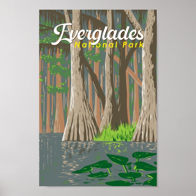 Parque nacional Everglades Ilustracion Viajes Arte (Frente)