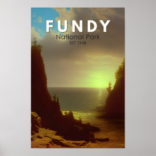 Parque Nacional Fundy Canadá Arte Vintage