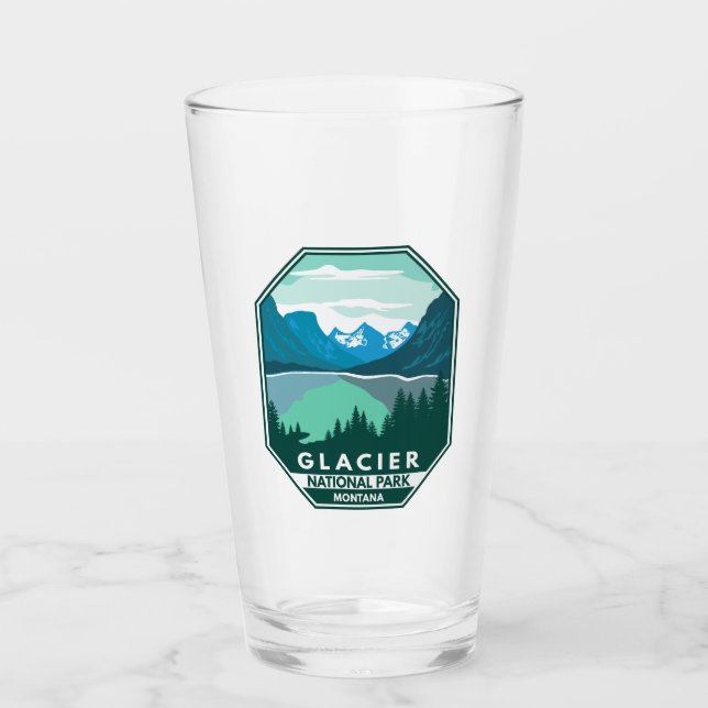 Parque nacional Glaciar Montana Retro Emblem (Anverso)