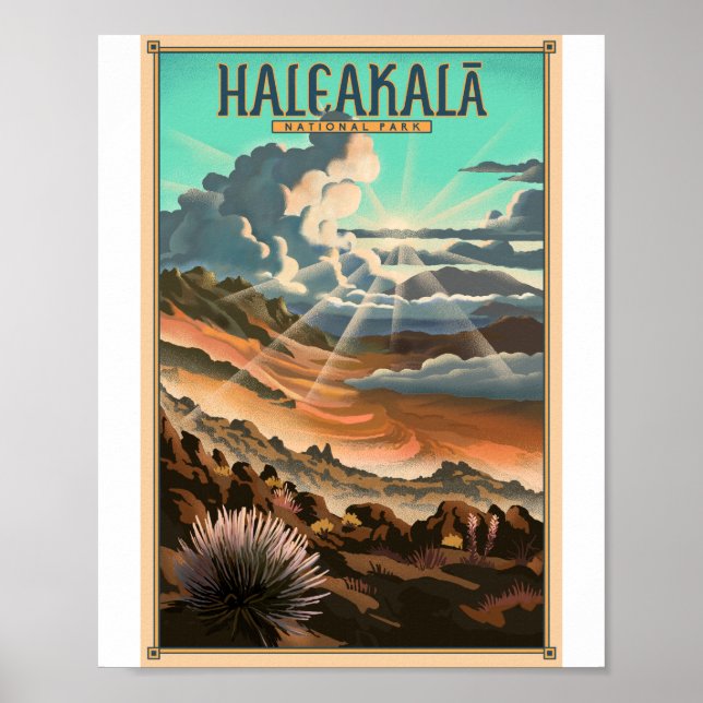 Parque nacional Haleakala Poster de Arte Litho (Frente)