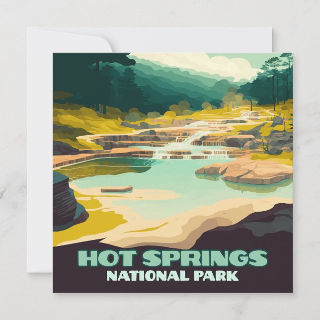 Parque nacional Hot Springs Arkansas Vintage Retro (Anverso)