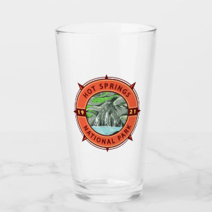 Parque nacional Hot Springs Compass Retro Emblem