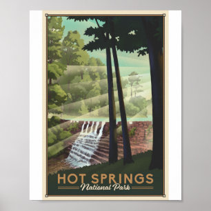 Parque nacional Hot Springs Poster de arte Litho
